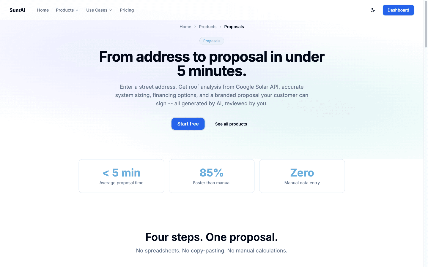 SunrAI AI Proposals — Google Solar API powered proposal generation
